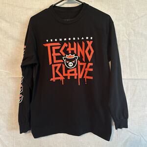 Technoblade Long Sleeve‎ Black T-Shirt - Medium Gamer Gaming Shirt Techno Blade